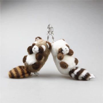 Cute Raccoon Plush Bag Charm, Animal Keychain